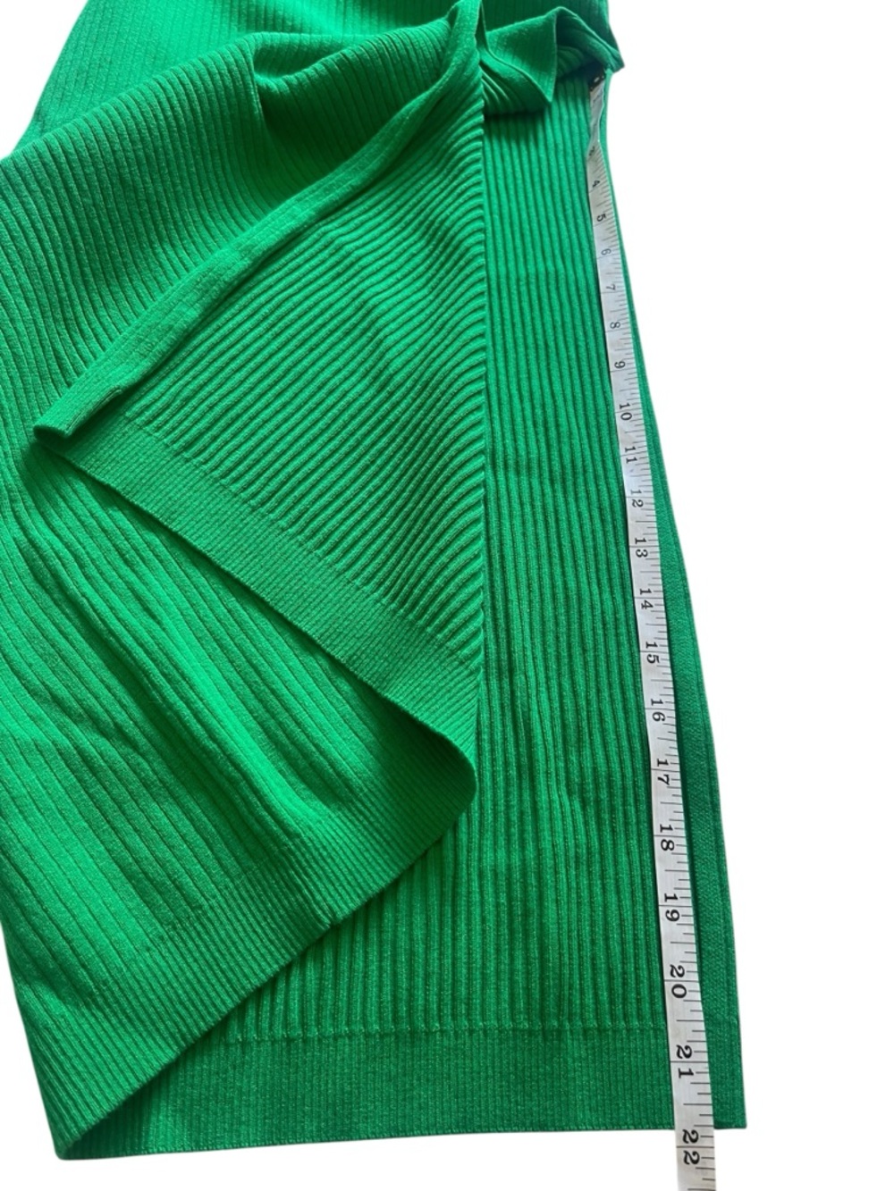 Meshki Green Ribbed Knit Maxi Dress Racerback Side Slit Bodycon Size Medium - Picture 6 of 10